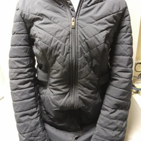 CENTIGRADE ZIP THROUGH PUFFER JACKET WITH FLEECE LINED HOOD IN NAVY SIZE M