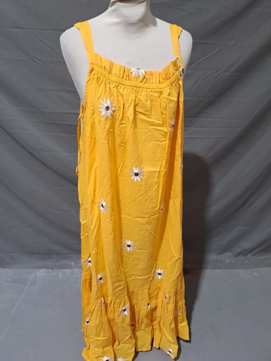 MONSOON SABINE MIDI DRESS IN YELLOW SIZE L