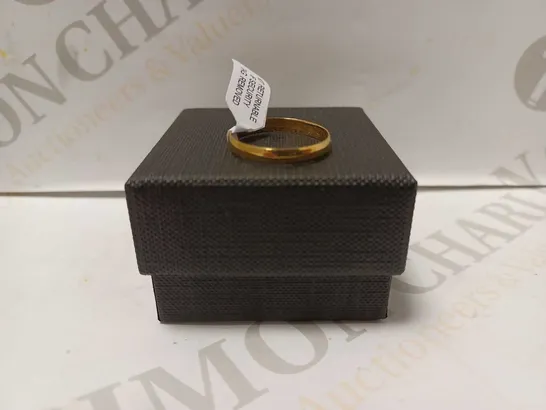 LOVE GOLD 9CT YELLOW GOLD BAND - SIZE R RRP £149