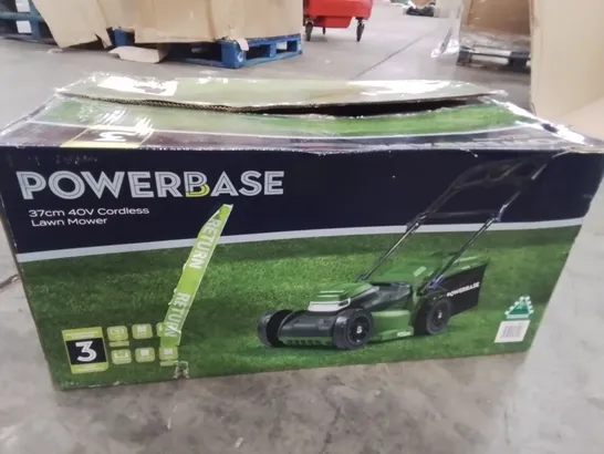 BOXED POWERBASE 37CM 40V CORDLESS LAWN MOWER