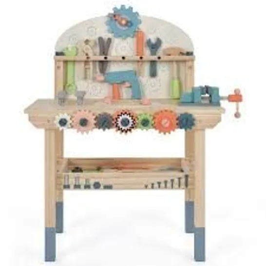 BOXED COSTWAY KIDS PLAY TOOL WORKBENCH LARGE WOODEN TOOL BENCH W/RICH TOOL SET & REALISTIC ACCESSORIES,IC RACK