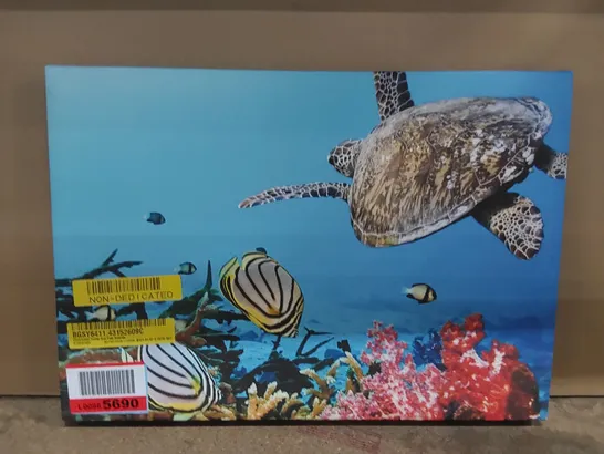 CANVAS PAINTING - UNDERWATER TURTLE AND FISH WILDLIFE (1 ITEM)