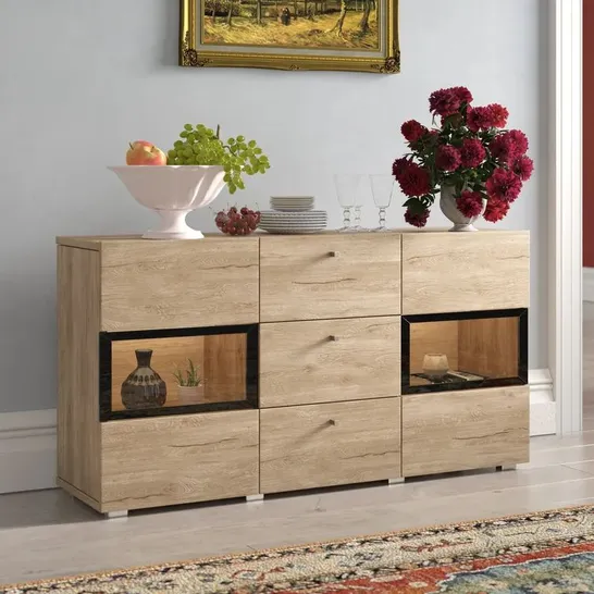 Boxed lamotte 132cm wide sideboard colour: oak (2 boxes)