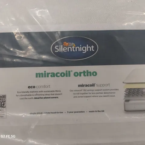 QUALITY BAGGED SILENTNIGHT 3' SINGLE MIRACOIL ORTHO MATTRESS 