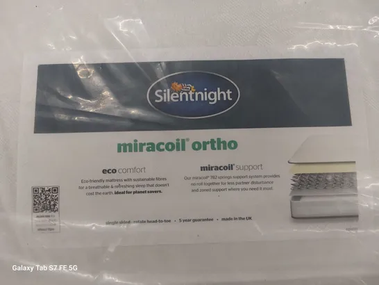 QUALITY BAGGED SILENTNIGHT 3' SINGLE MIRACOIL ORTHO MATTRESS 