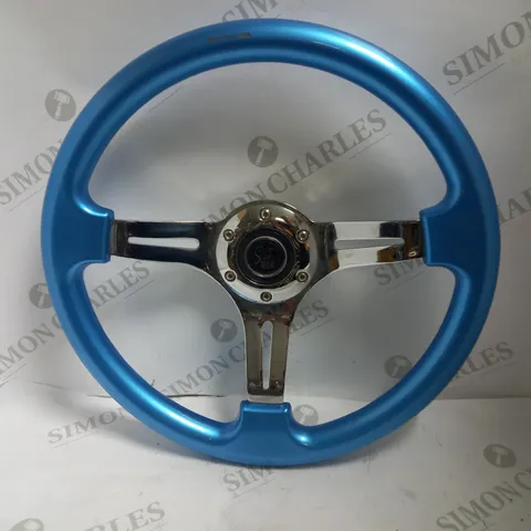 SLAMBOX STEERING WHEEL - BLUE WITH CHROME