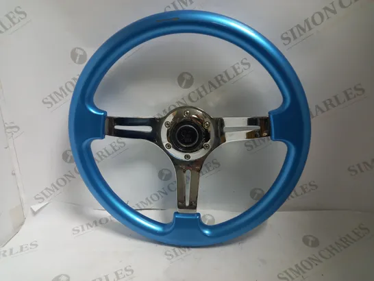 SLAMBOX STEERING WHEEL - BLUE WITH CHROME