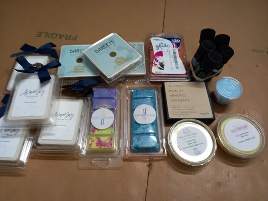 LOT OF ASSORTED WAX MELTS AND ESSENTIAL OILS