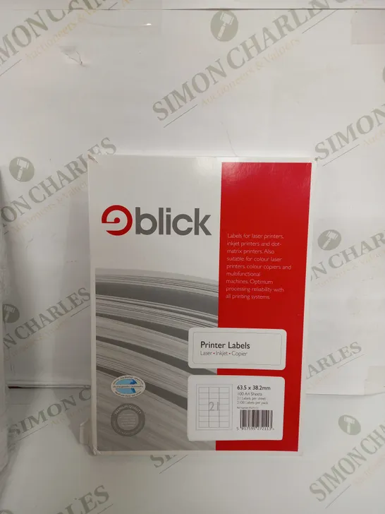 BOX OF APPROX 9 BLICK A4 PRINTER LABELS PACK OF 100