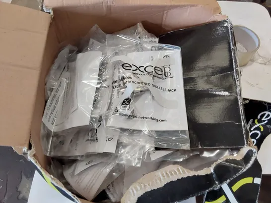 BOX OF APPROXIMATELY 100x BAGGED EXCEL CAT5e SCREENED TOOLLESS JACKS