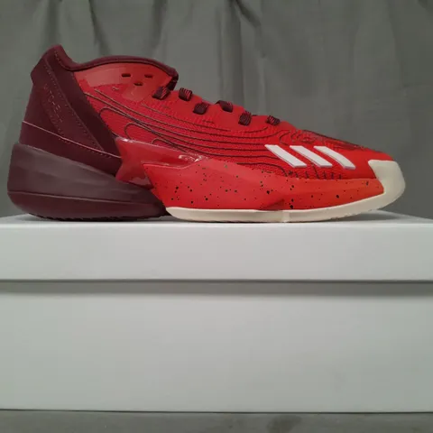 BOXED PAIR OF ADIDAS D.O.N. ISSUE 4 MITCHELL SHOES IN RED UK SIZE 8