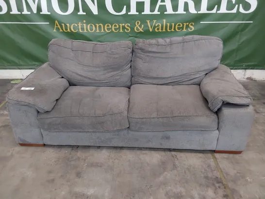 DESIGNER AYLESBURY THREE SEATER SOFA GREY FABRIC 