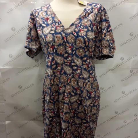 BODEN V-NECK FLORAL DRESS - UK 12 R