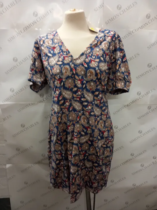 BODEN V-NECK FLORAL DRESS - UK 12 R