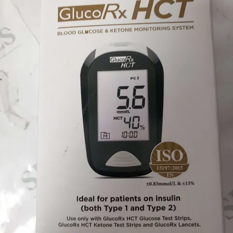 BOXED GLUCO RX HCT BLOOD GLUCOSE AND KETONE MONITORING SYSTEM