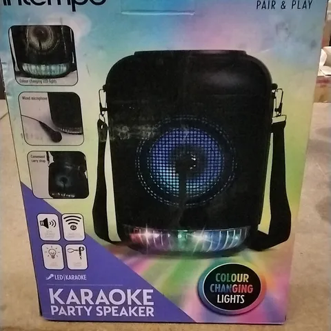 INTEMPO KARAOKE PARTY SPEAKER WITH COLOUR CHANGING LIGHTS 