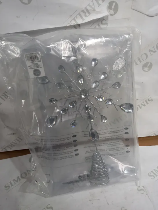 DESIGNER SILVER FINISH SNOWFLAKE TREE TOPPER RRP £12.99