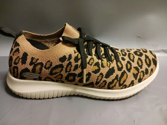 SKECHERS AIR COOLED MEMORY FOAM LEOPARD PRINT TRAINERS SIZE 5