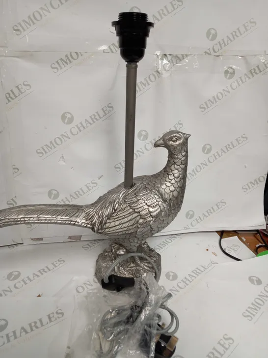 ALISON CORK ANIMAL TABLE LAMP - SILVER PHEASANT