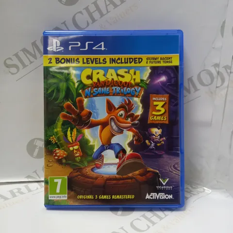 CRASH BANDICOOT N" SANE TRILOGY FOR PLAYSTATION 4 (GRADE 1)