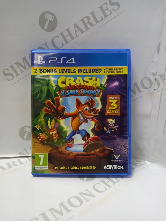 CRASH BANDICOOT N" SANE TRILOGY FOR PLAYSTATION 4 (GRADE 1) RRP £76