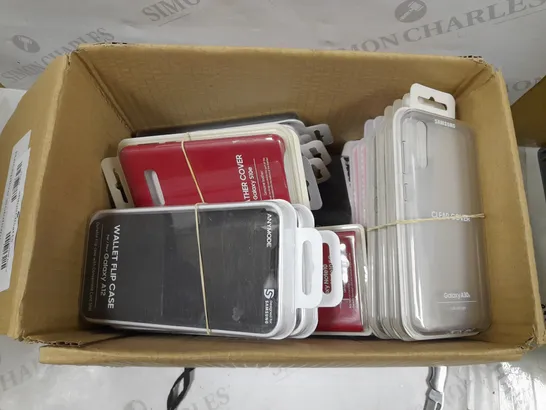 BOX OF APPROXIMATELY 30 SAMSUNG PHONES CASES FOR A VAREITY OF MODELS 