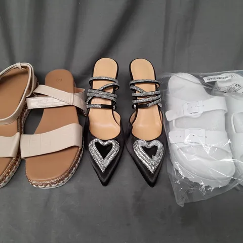 BOX OF APPROXIMATELY 20 ASSORTED PAIRS OF SHOES AND FOOTWEAR ITEMS IN VARIOUS STYLES AND SIZES