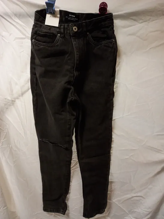 APPROX 20 BRAND NEW COTTON:ON ORIGINAL MOM JEAN, RAVEN BLACK RIP, SIZE 6