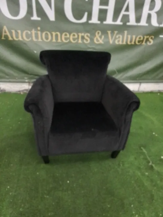 DESIGNER HARMONY BLACK VELVET ARM CHAIR