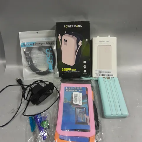 APPROXIMATELY 20 ASSORTED ELECTRICAL PRODUCTS TO INCLUDE POWERBANKS, LOGITECH HD WEBCAM, CHARGING CABLE ETC 