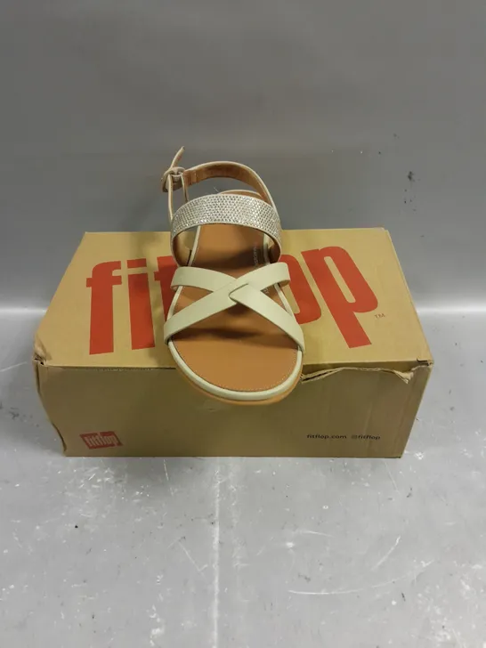 BOXED PAIR OF FITFLOP GRACIE CRYSTAL LEATHER STRAPPY SANDALS - 6