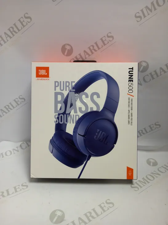 BOXED JBL TUNE500 Wired On-ear Headphones With One-button Remote and Mic