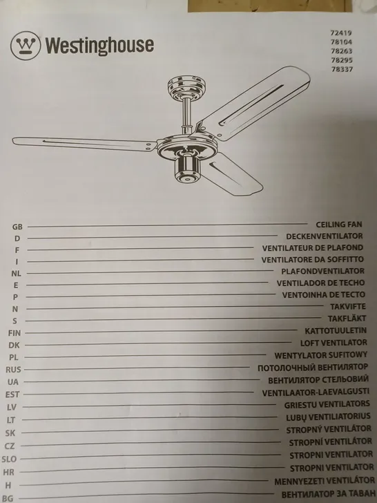 WESTINGHOUSE INDUSTRIAL CEILING FAN CHROME 