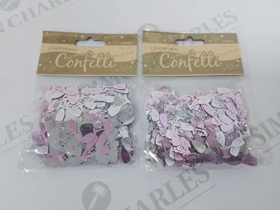 TWO BOXES OF 144 BRAND NEW 14G PACKS OF HOLO CHAMPAGNE  GLASSES CONFETTI 