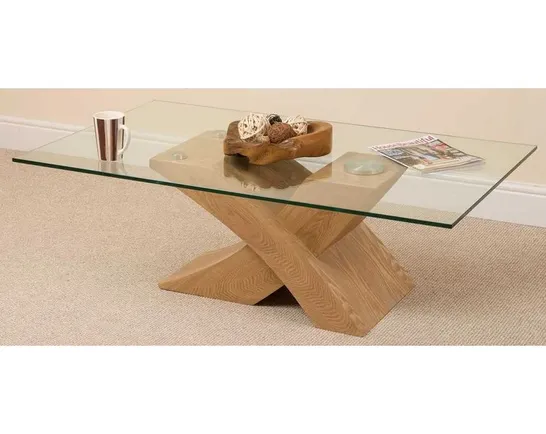 BOXED DYKSTRA CROSS LEGS COFFEE TABLE