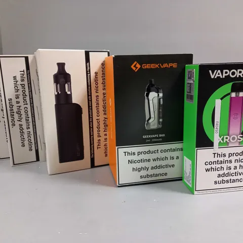 BOX OF APPROXIMATELY 10 ASSORTED E-CIGARATTES TO INCLUDE INNOKIN, GEEKVAPE, VAPORESSO ETC