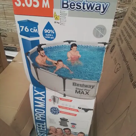 BOXED BESTWAY STEEL PRO MAX 10' POOL & FILTER 