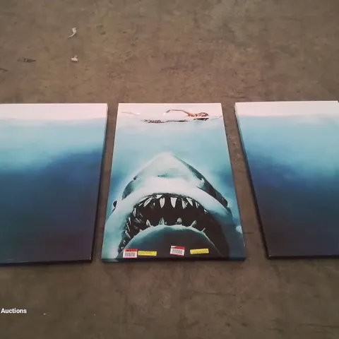 SET OF 3 JAWS INSPIRED CANVAS PRINTS