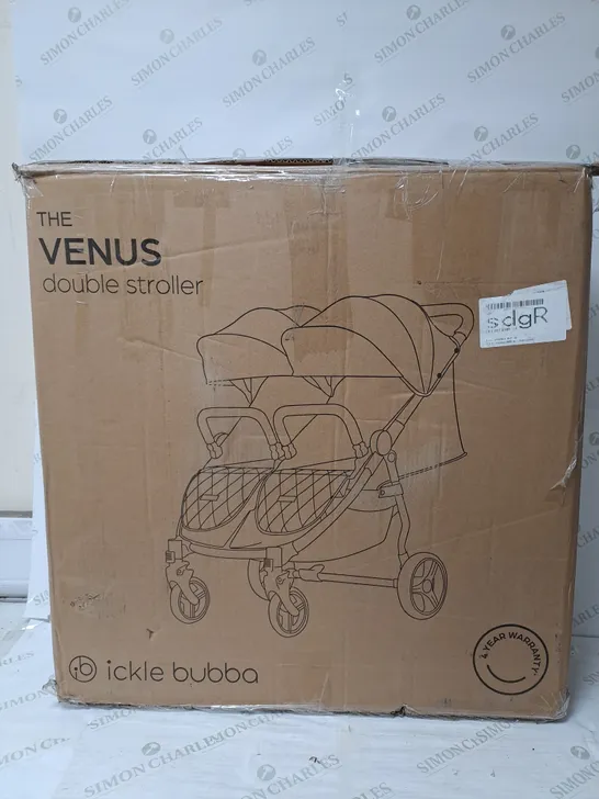 BOXED VENUS MAX DOUBLE STROLLER IN BLACK  RRP £349.99