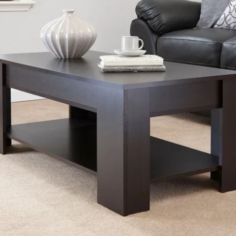 BOXED LIFT UP COFFEE TABLE ESPRESSO 