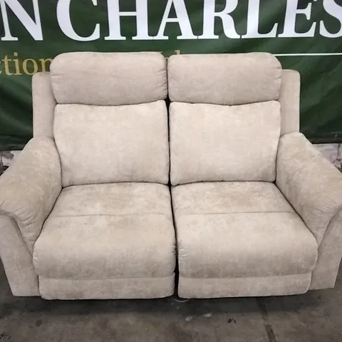 QUALITY DESIGNER 2 SEATER BEIGE FABRIC ELECTRIC RECLINER SOFA