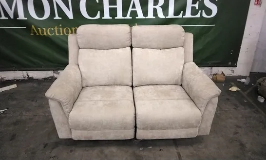 QUALITY DESIGNER 2 SEATER BEIGE FABRIC ELECTRIC RECLINER SOFA