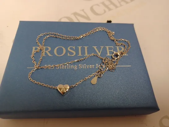 PROSILVER SILVER CHAIN NECKLACE WITH `A` PENDANT