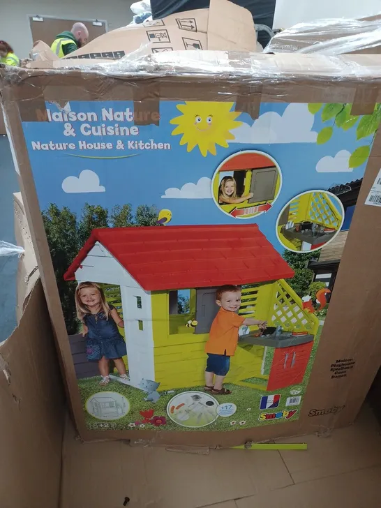 SMOBY NATURE PLAYHOUSE WITH KITCHEN - COLLECTION ONLY  RRP £139.99