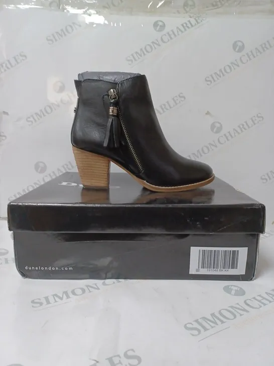 DUNE BLACK PROFOUND TESSEL DETAIL ANKLE BOOT SIZE 4