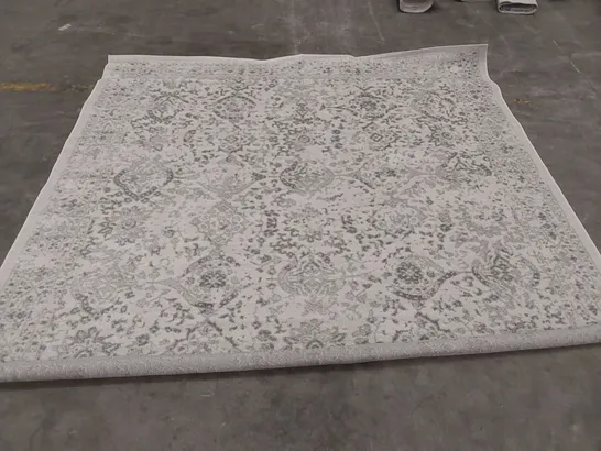 BRICKYARD ORIENTAL MACHINE WOVEN SQUARE AREA IVORY RUG // SIZE: 244 X 244cm