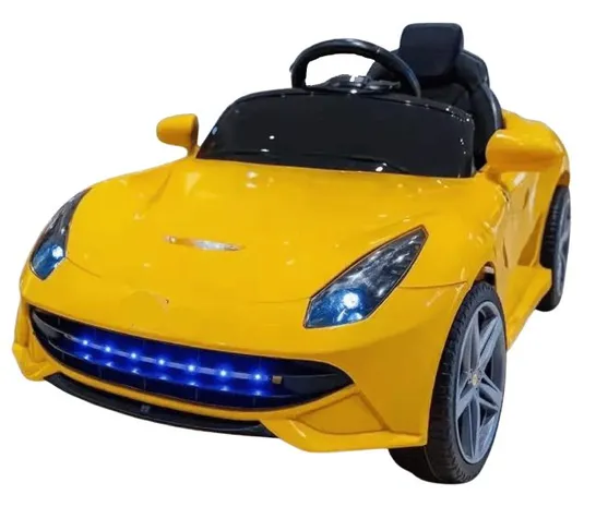 BRAND NEW BOXED KIDS FERRARI STYLED 12V RIDE ON CAR YELLOW 