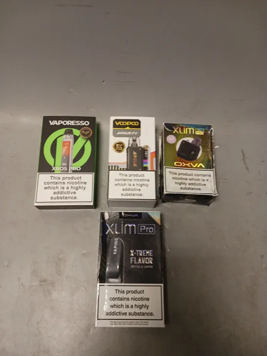 APPROXIMATELY 20 VAPES & E-CIGARETTES TO INCLUDE OXVA XLIM SQ PRO, VAPORESSO XROS PRO, VOOPOO ARGUS P2 ETC