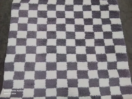 QUALITY DESIGNER LILAC CHEQUERED PATTERN 160/230 AREA RUG