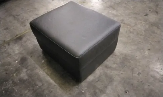 QUALITY ITALIAN DESIGNER GHIRLANDAIO STORAGE FOOTSTOOL MEDIUM GREY LEATHER